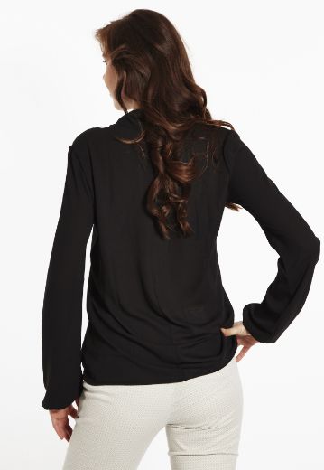Picture of Blouse with loop-neckline, black