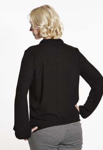 Picture of Blouse with loop-neckline, black