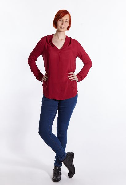 Zeige Details für Bluse Schalkragen, jester rot Bild von Bluse Schalkragen, jester rot