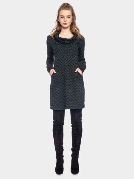 Show details for Urban jacquard dress organic cotton, black-green Picture of Urban jacquard dress organic cotton, black-green