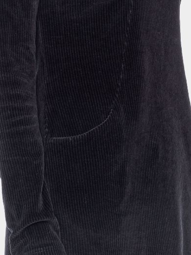 Image de Robe urbaine tricoté velours de cordon, noire