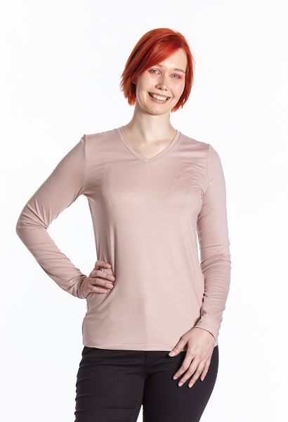 Agrandir l'image de Tall Chemise  Manches Longues Col V, rosé Image de Tall Chemise  Manches Longues Col V, rosé