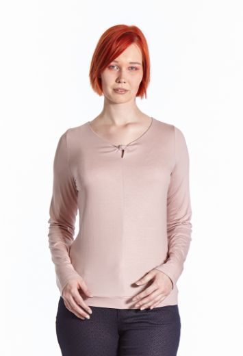 Bild von Tall Langarm Shirt mit Ausschnittdetail, rosé