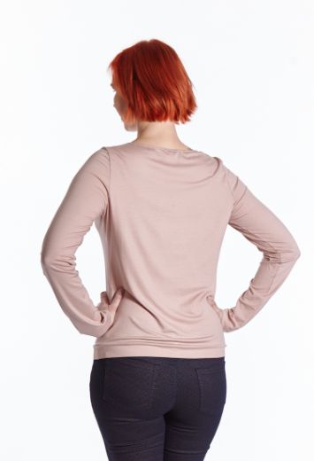 Bild von Tall Langarm Shirt mit Ausschnittdetail, rosé