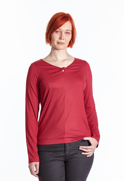 Agrandir l'image de Tall Chemise Manches Longues avec Encolure Détaillé, rouge Image de Tall Chemise Manches Longues avec Encolure Détaillé, rouge