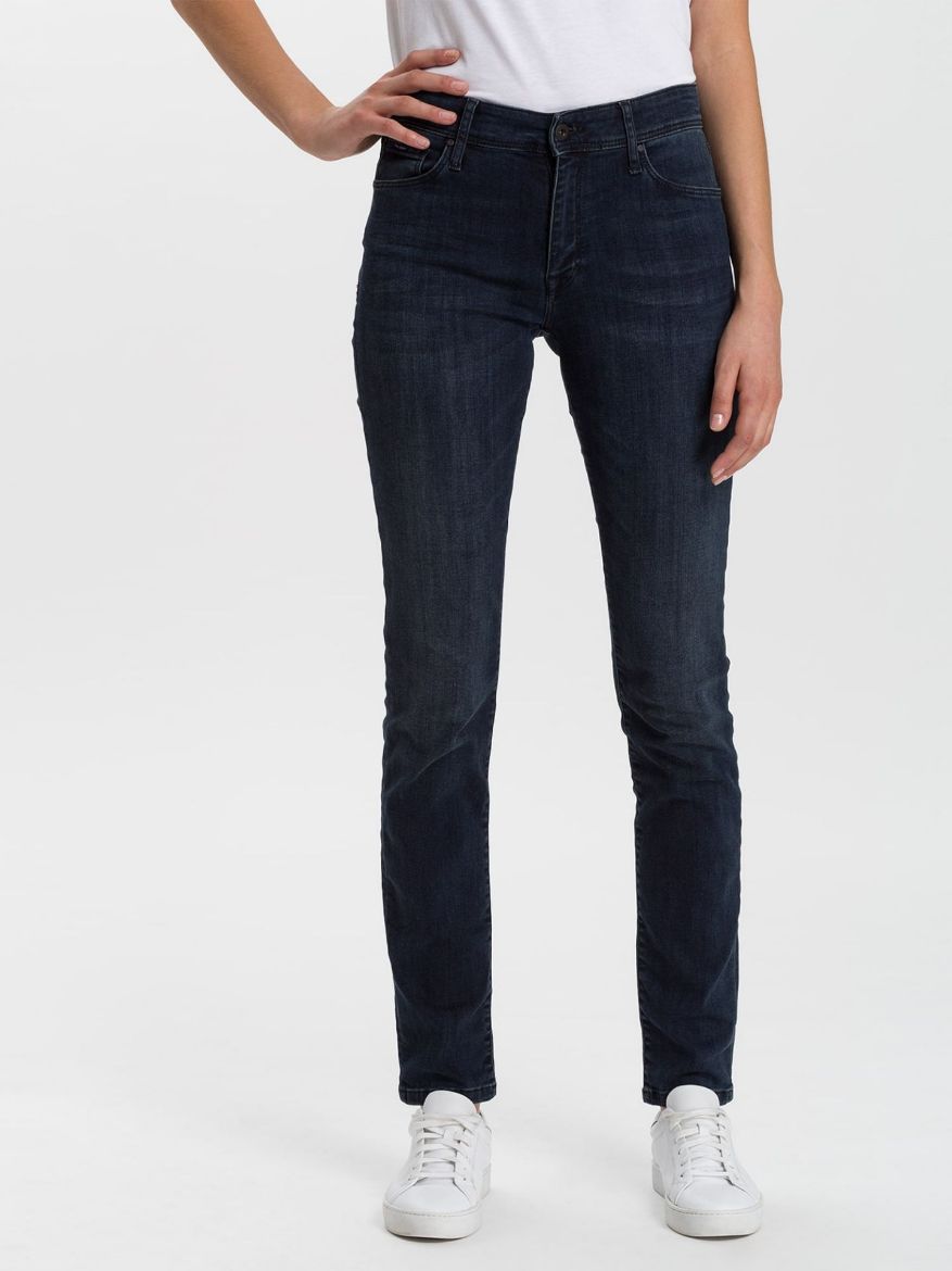 Image de Tall Cross Jeans Anya Slim Fit L36 Pouce, bleu noir