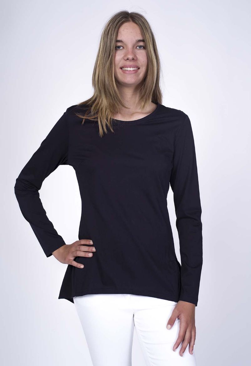 Picture of Long sleeve top with peplum, navy