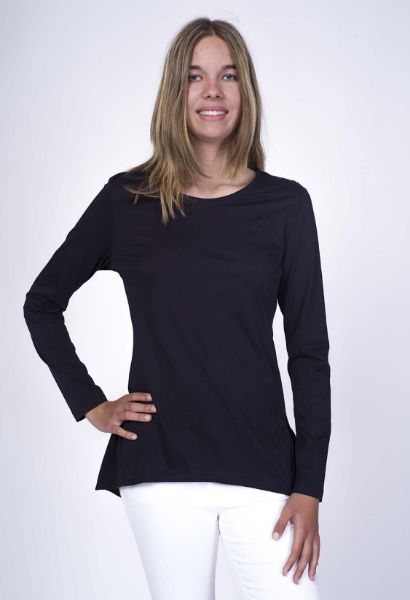 Zeige Details für Langarmshirt mit Rüschen, navy Bild von Langarmshirt mit Rüschen, navy