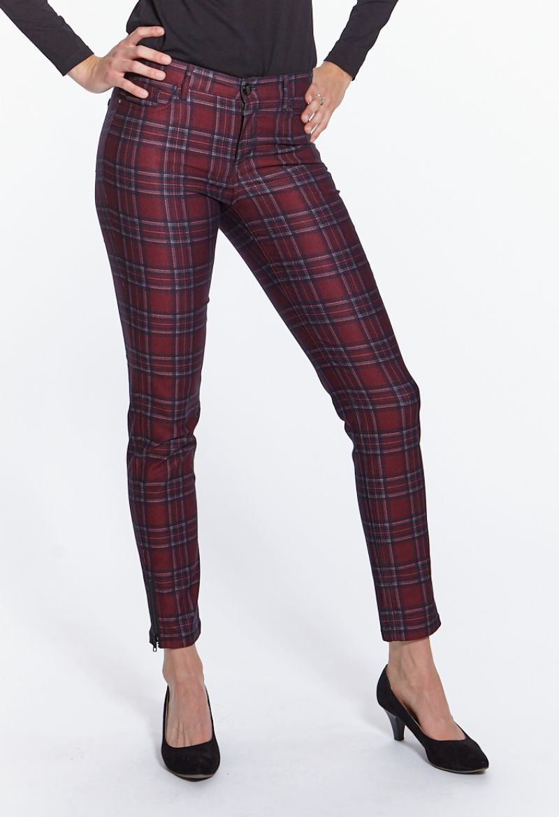 Picture of Cropped Bruni skinny fit pants, Brit Pop check pattern red