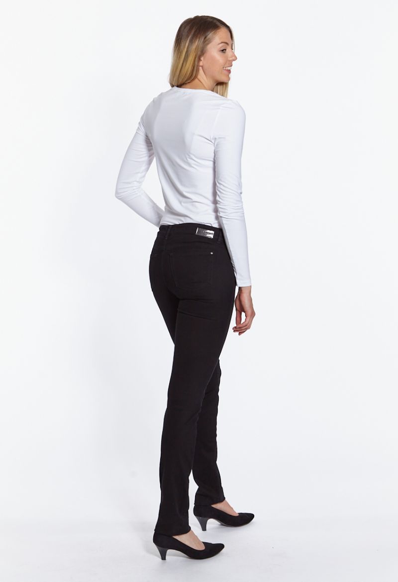 Image de Pantalon Kim en satin de coton L38 pouces, noir
