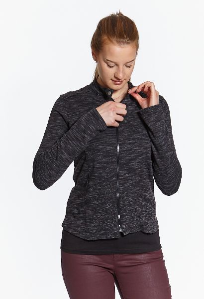 Agrandir l'image de Veste en jersey style motard, noir moucheté de blanc Image de Veste en jersey style motard, noir moucheté de blanc