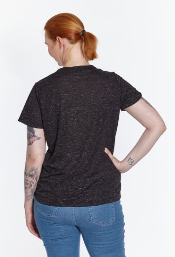 Picture of Basic t-shirt v neck, black white speckled