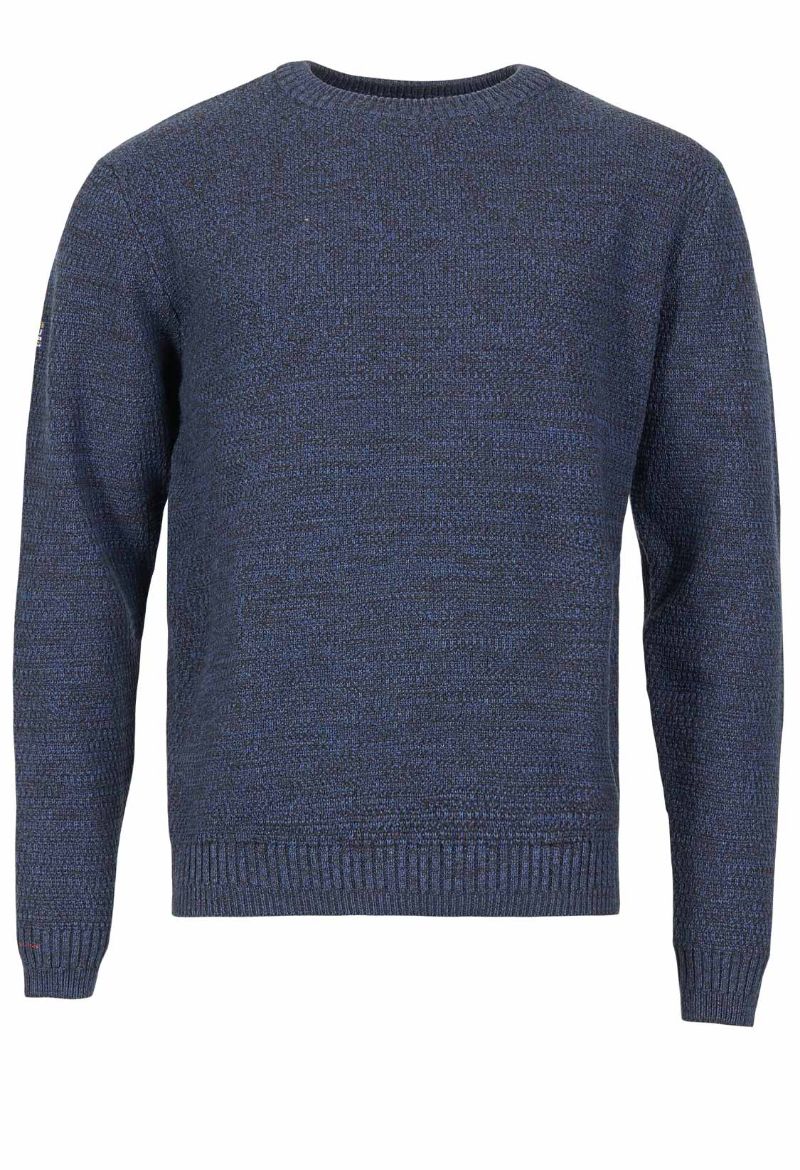 Picture of Knitted jumper crew neck, blue marl
