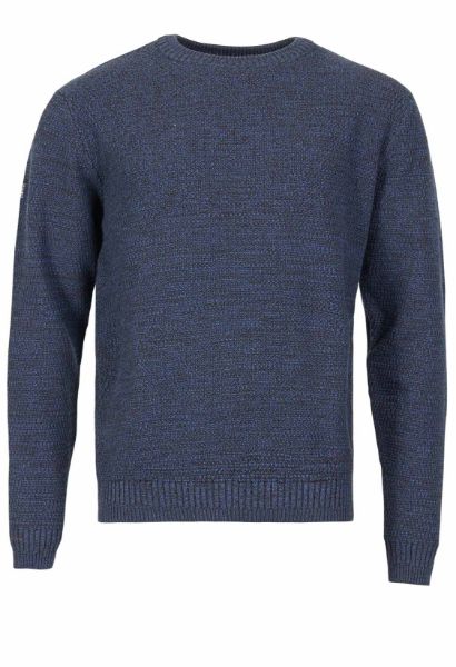Agrandir l'image de Pull tricoté col rond, bleu mélange Image de Pull tricoté col rond, bleu mélange