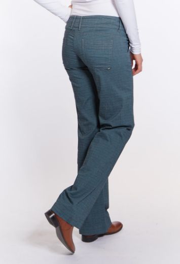 Image de Tall Pantalon Lilia L36 pouces, gris vert à carreaux fins