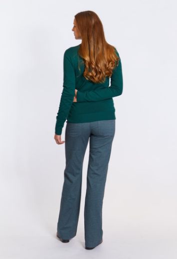 Image de Tall Pantalon Lilia L36 pouces, gris vert à carreaux fins