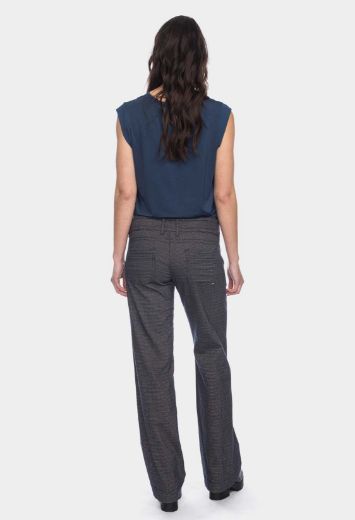 Image de Pantalon en tissu Lilia L36 & L38 pouces, noir gris à carreaux