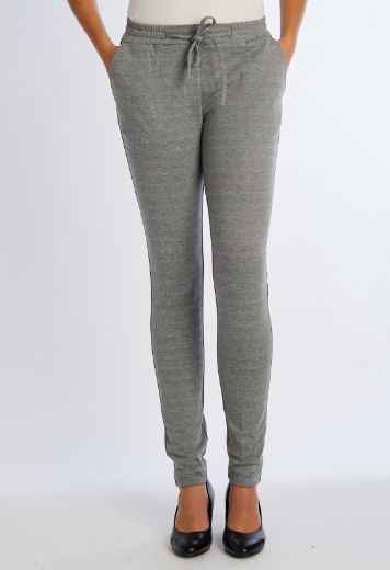 Image de Pantalon style jogging en jersey piqué, gris clair