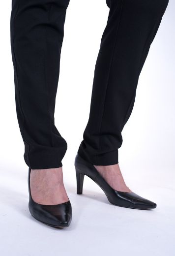 Image de Pantalon en tissu style chino L34 pouces, noir