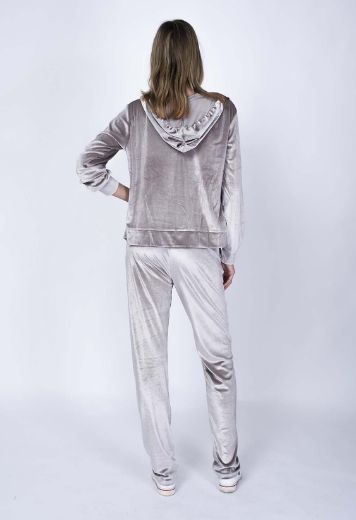 Picture of Velvet jogger set with hoodie jacket, light taupe