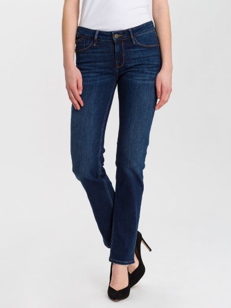 Agrandir l'image de Cross jeans Rose straight leg L36 Inch, bleu foncé usé Image de Cross jeans Rose straight leg L36 Inch, bleu foncé usé