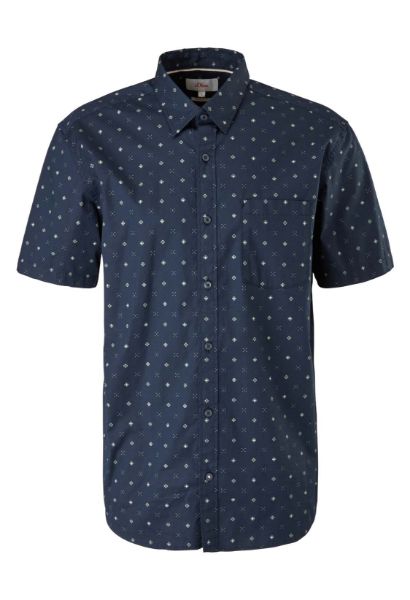 Show details for s.Oliver Tall Short Sleeve Shirt with Minimal Print Picture of s.Oliver Tall Short Sleeve Shirt with Minimal Print