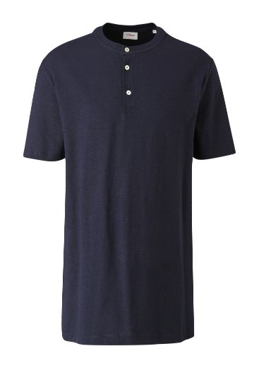 Picture of s.Oliver Tall Round Neck T-shirt with Button Closure