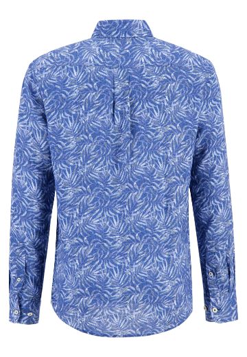 Picture of Linen Shirt Long Sleeve 72 cm with Print, bright ocean