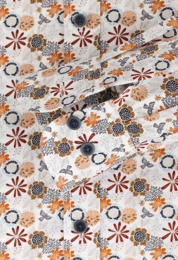 Picture of Comfort Fit Shirt 72 cm Sleeve Length, tabac orange patterned