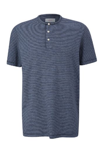 Picture of s.Oliver Tall T-Shirt with Henley Collar, blue stripes