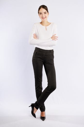 Image de Tall Pamela Jersey Pantalon à enfiler L38 pouce, noir gris minmalprint