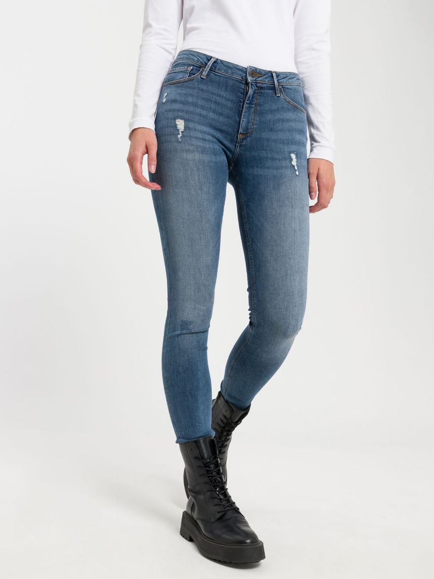 Bild von Tall Cross Jeans Alan Skinny Fit L36 Inch, smoked blue distressed
