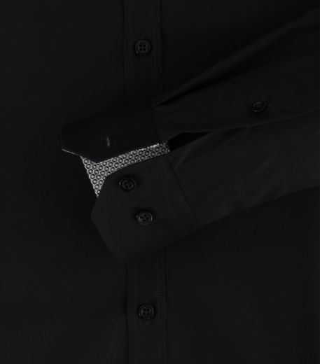 Bild von Body Fit Langarm Hemd 72 cm Ärmellänge, black