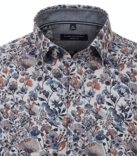 Picture of Tall Casual Fit Long Sleeve Shirt 72 cm, floral blue orange