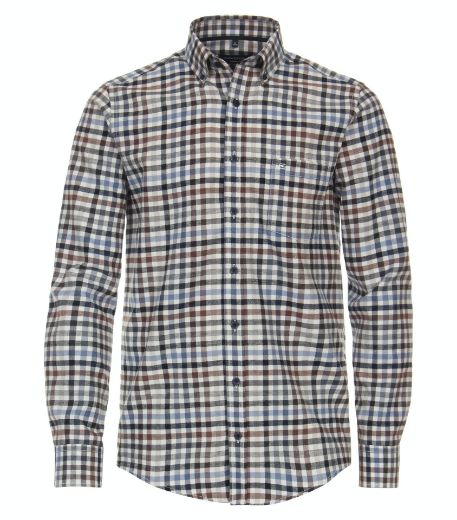 Picture of Tall Casual Fit Long Sleeve Shirt 72 cm Sleeve Length, brown blue check