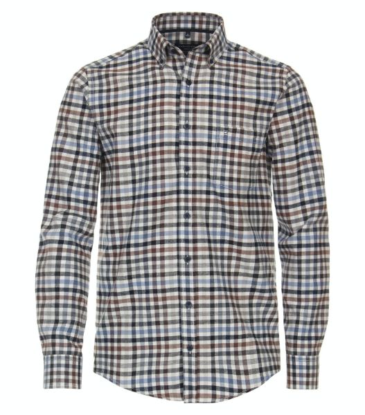 Zeige Details für Tall Casual Fit Langarmhemd 72 cm Ärmellänge, brown blue Bild von Tall Casual Fit Langarmhemd 72 cm Ärmellänge, brown blue