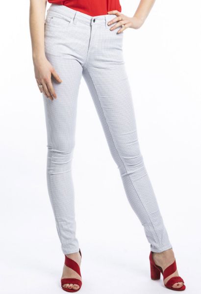 Agrandir l'image de Wonderjeans skinny L38 pouces, imprimé minimale blanc-gris Image de Wonderjeans skinny L38 pouces, imprimé minimale blanc-gris