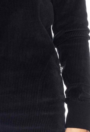 Image de Robe Suna à manches longues en tricot de coton biologique GOTS, noir