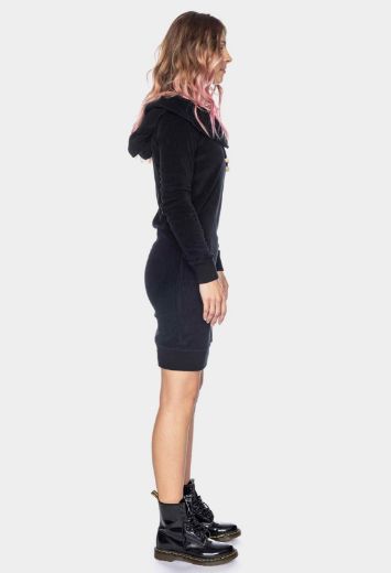 Image de Robe Suna à manches longues en tricot de coton biologique GOTS, noir