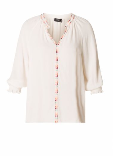 Bild von Tunika-Bluse mit Kurzen Ärmeln, off-white