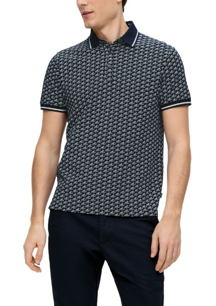 Zeige Details für Tall Kurzarm Poloshirt, gemustert Bild von Tall Kurzarm Poloshirt, gemustert