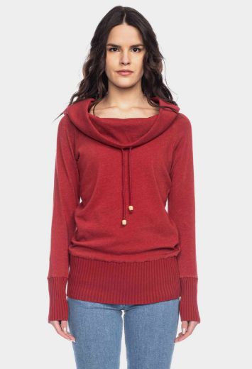 Picture of Hoodie Fee organic cotton GOTS wide collar, red