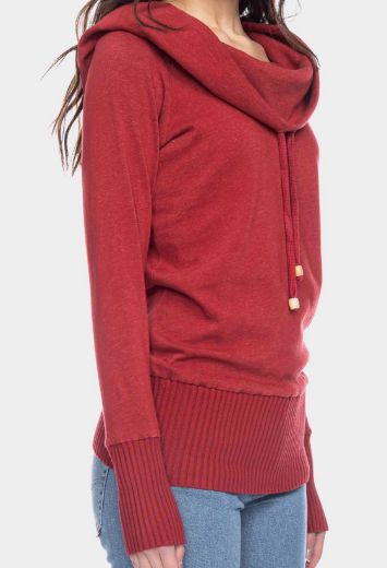 Picture of Hoodie Fee organic cotton GOTS wide collar, red