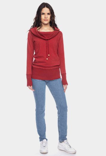 Picture of Hoodie Fee organic cotton GOTS wide collar, red