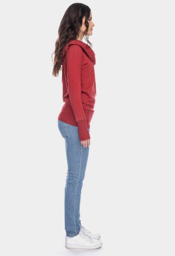 Picture of Hoodie Fee organic cotton GOTS wide collar, red