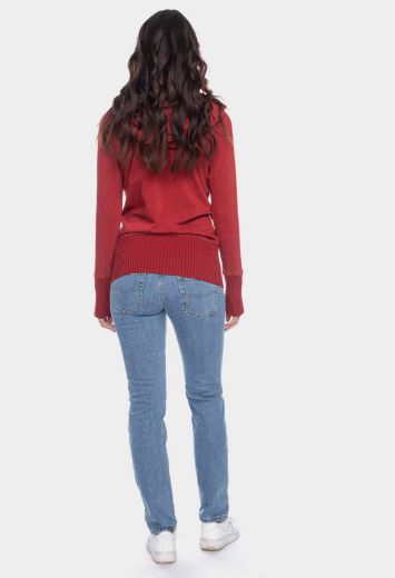 Picture of Hoodie Fee organic cotton GOTS wide collar, red