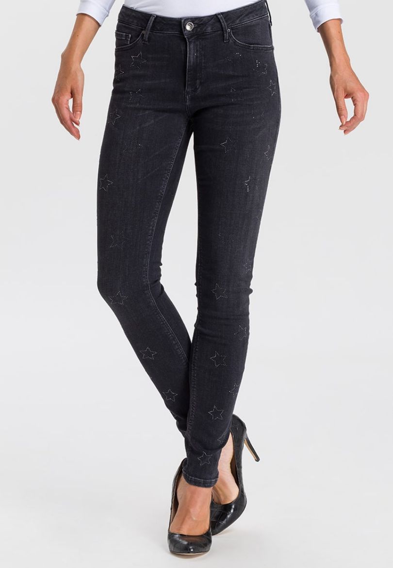 Picture of Cross jeans Alan skinny L36, black stars