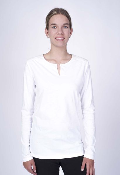 Show details for Long sleeve tee organic cotton with patch detail, white Picture of Long sleeve tee organic cotton with patch detail, white