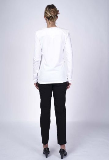 Picture of Long sleeve tee organic cotton with patch detail, white