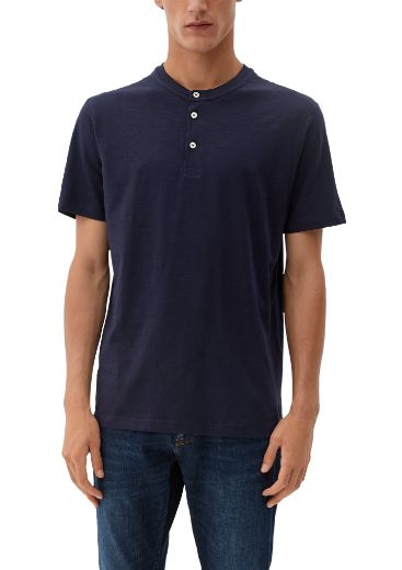 Picture of s.Oliver Tall Round Neck T-shirt with Button Closure
